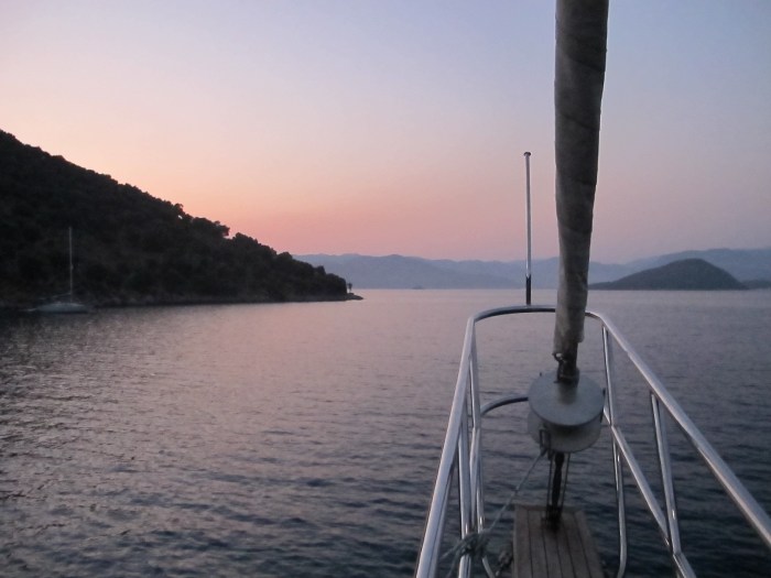 Sailing away off the Turkish coast on Ros