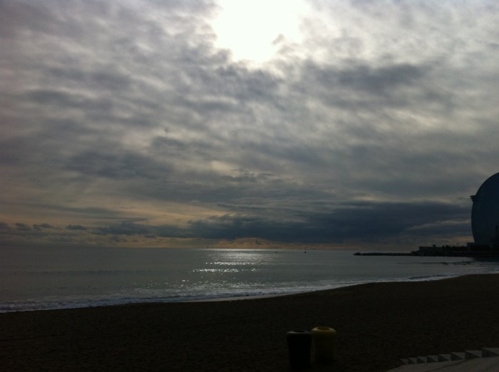 The silver waters of Barceloneta